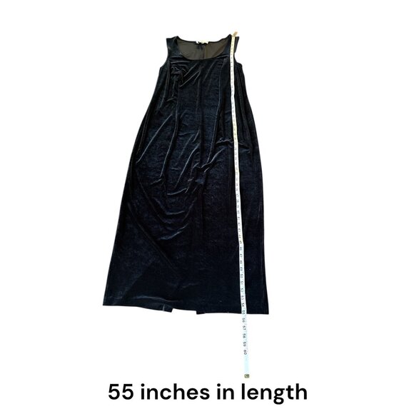 Fairy grunge Black Sleeveless Maxi Velvet Dress By Patra Woman Size 16 Polyester - Picture 8 of 9